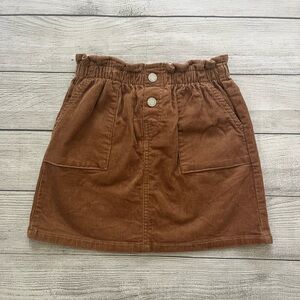 H&M Girls Brown Corduroy Skirt with Button Detail